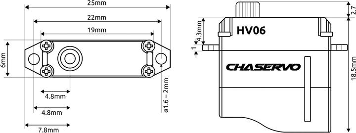 Immagine prodotto Chaservo HV06 15T 6mm HV Servo für F3K, F5K u.ä.