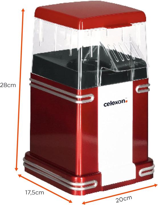 Produktbild Celexon CinePop CP250 Popcornmaschine im Retrolook inkl. Deckel zur Dosierung Fuellmenge ca. 100g Ma