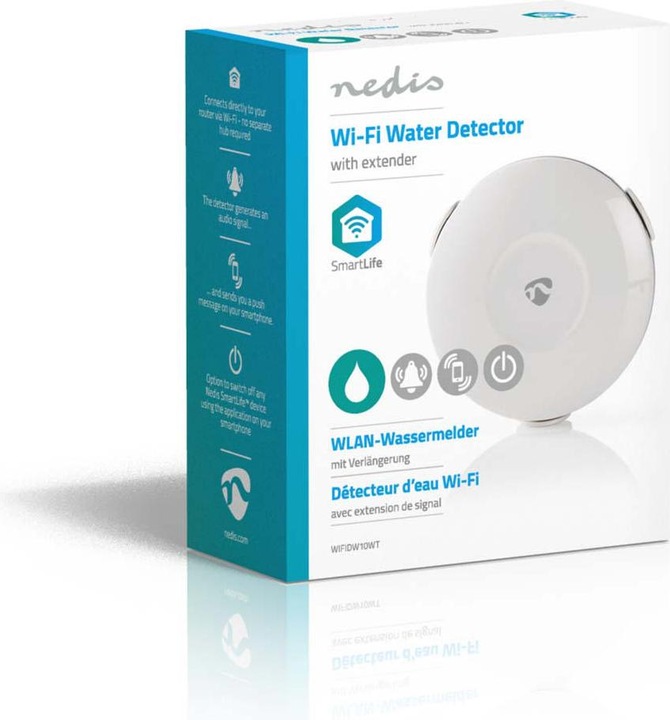 Immagine prodotto Nedis WIFIDW10WT Sensore rivelatore d'acqua e sistema di allarme Wired & Wireless