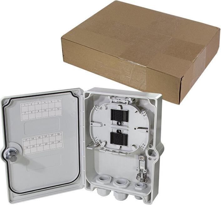 Produktbild LogiLink FTTH/FTTB-Anschlussleergehäuse, 6x LC/QD o. SC/DX (CAT8.2, 0.27 m)