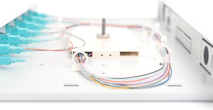 Productafbeelding Digitus Pull-out glasvezel splice box 1U Voorzien van 6x SC duplex incl. M 25 schroef Splice cassette F...