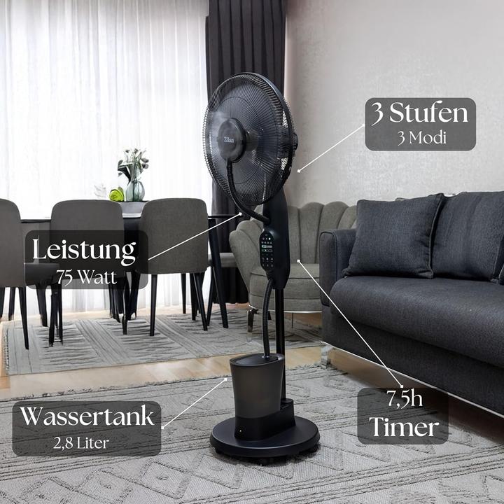 Produktbild Zilan 3-in-1 Standventilator mit Wasserkühlung (57 dB)