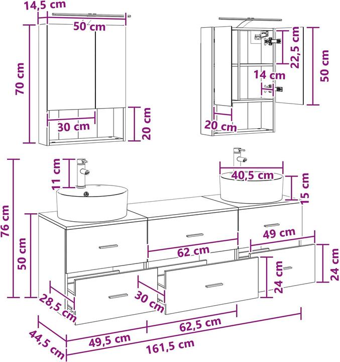 Produktbild vidaXL Badezimmerschrank