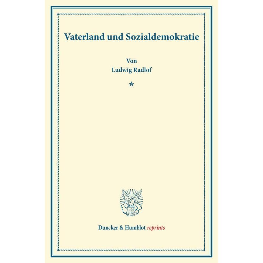 Vaterland und Sozialdemokratie., Fachbücher von Ludwig Radlof