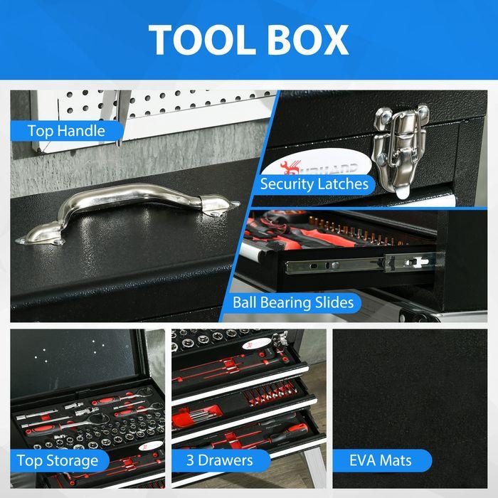 Actual product image Swisshandel24 Tool case 116-piece tool set, tool box filled, with socket spanners, ratchets, handle, 3 (116 pieces)