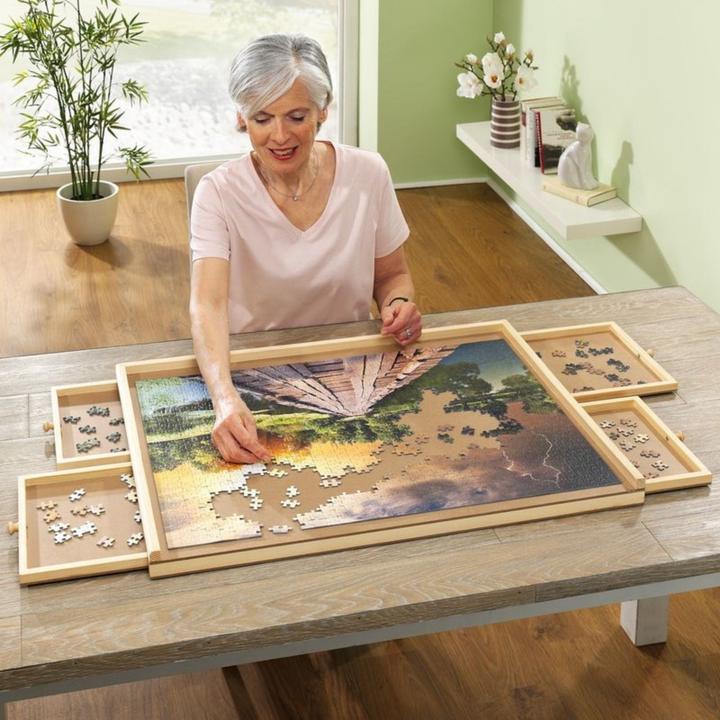 Produktbild Hermex Puzzlebrett mit Auszügen Puzzletafel Puzzleunterlage