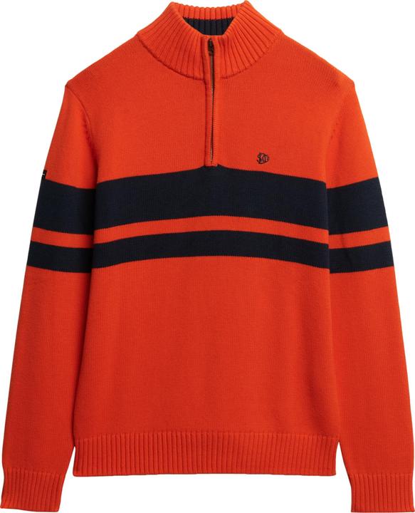 Bleu marine foncé, orange vif