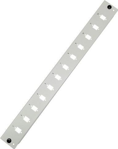Tecline Pannello frontale per scatola di giunzione da 19" 1 U, 12x LC duplex, SC / E2000 / LSH simplex,