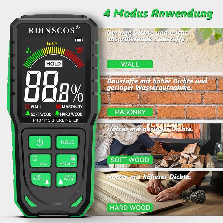 Actual product image Rdinscos Feuchtigkeitsmessgerät