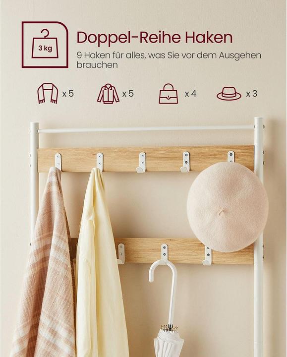 Image du produit Songmics Porte-parapluies avec motif 49 cm, blanc (15,5 x 15,5 x 49 cm)