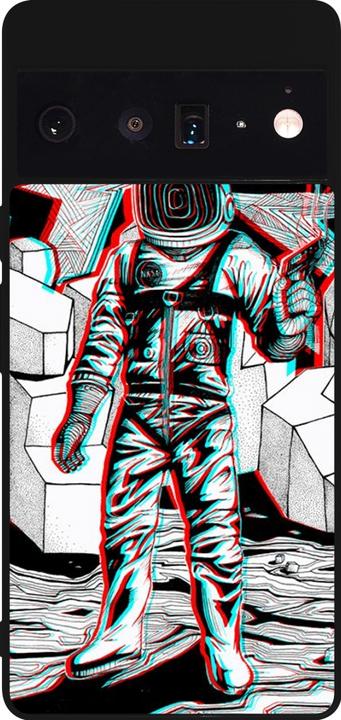 Actual product image PhoneLook Coque Silicone rigide noir Anaglyph Astronaut (Google Pixel 6 Pro)