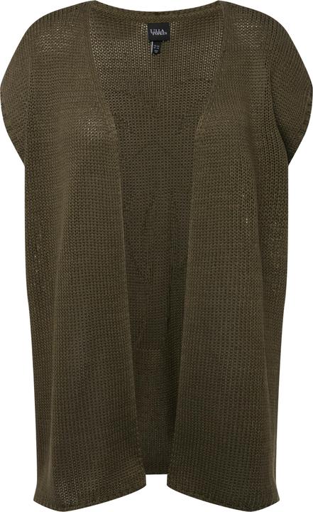 Produktbild Ulla Popken Strickweste, Palme, oversized, offene Form, ärmellos (56)