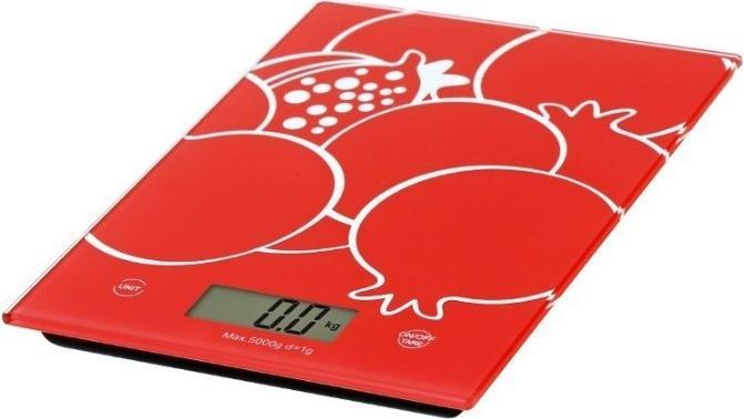 Omega OBSKR Échelle de cuisine rouge Countertop Rectangle Échelle de cuisine électronique