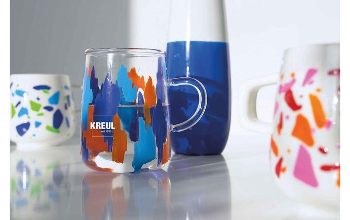 Produktbild Kreul Glass & Porcelain Classic Set (Grün, Schwarz, Cognac, Royalblau, Karminrot, Kanariengelb, 120 ml)