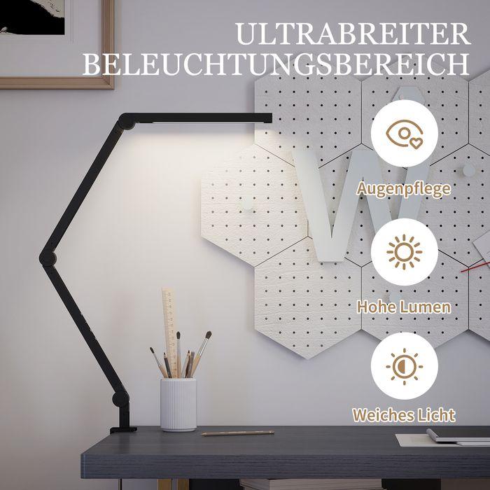 Actual product image Swisshandel24 Schreibtischlampe, Farbe, Metallklemme, 96 LEDs, Schwarz (300 lm)