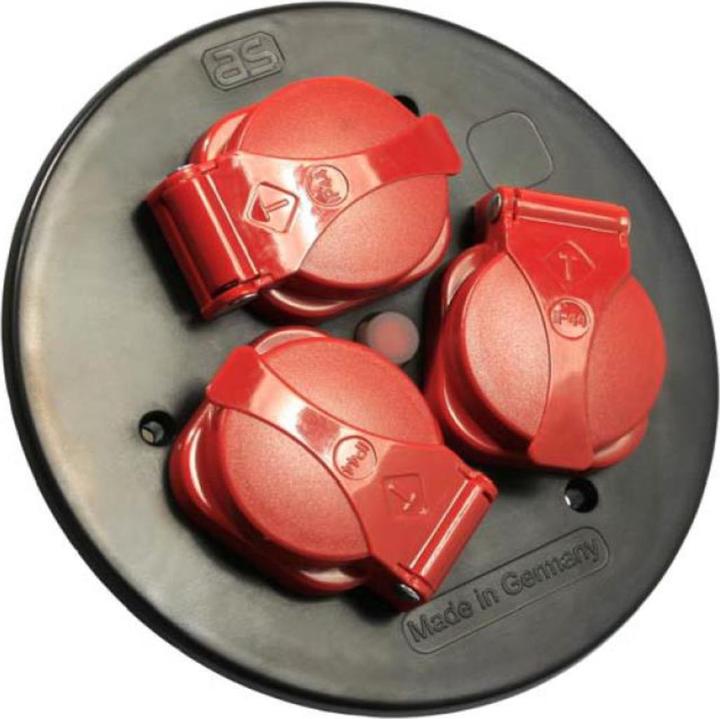 Image du produit Bachmann socket outlet insert 3gang w.deck protection thermique rouge