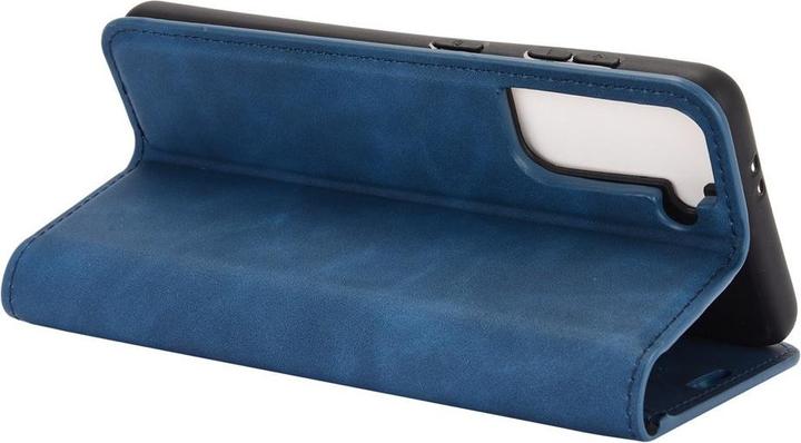 Image du produit Cover-Discount Galaxy S21 - Silky Stand Flip Case Cover bleu foncé (Samsung Galaxy S21)