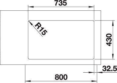 Produktbild Blanco Andano 340/340-IF (Aufsatzspülbecken, 44 cm, 74.50 cm)