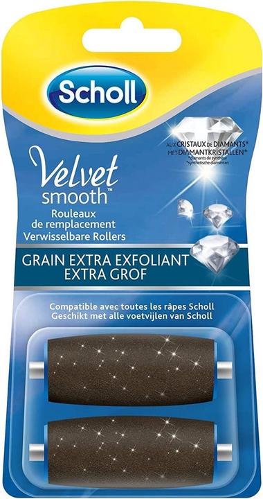 Scholl Velvet Smooth Express Pedi Crystal Diamonds Extra Exfoliating Grain Cartridges For Electric (2 x)