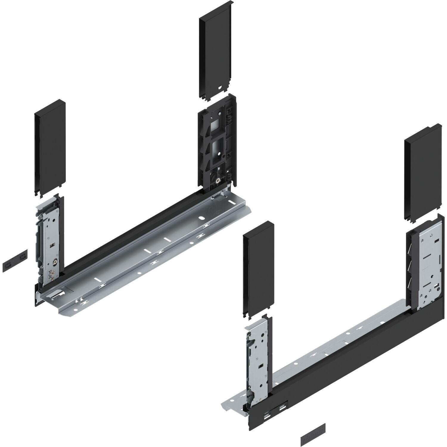 Blum, Schubladenauszüge, LEGRABOX free, Zarge Höhe C, NL 400, Carbonschwarz-matt