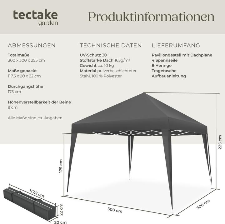 Immagine prodotto tectake Linosa (300 cm, 300 cm)