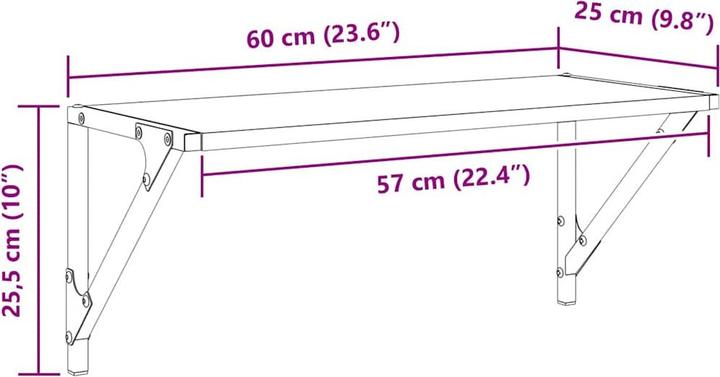 Produktbild vidaXL Wandregale (60 x 25 x 25.50 cm)