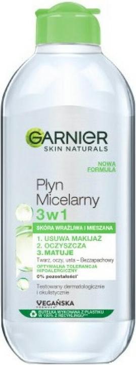 Produktbild Garnier Skin Naturals Micellar Liquid 3In1 Score Normal And Mixed 400Ml (Reinigungstücher Gesicht, 400 ml)