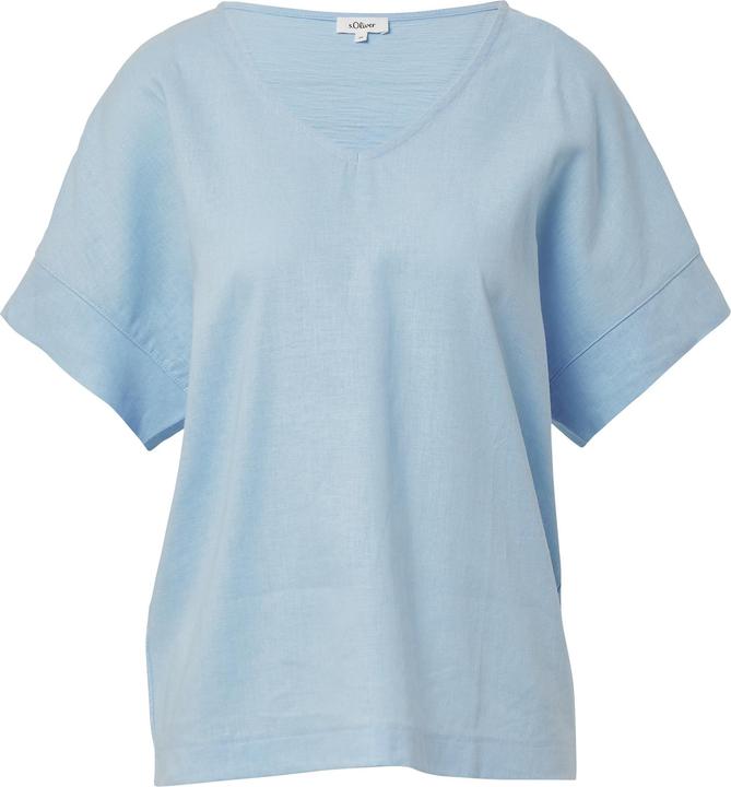 S.Oliver T-Shirt T-Shirt im Fabricmix mit Leinenanteil (42)