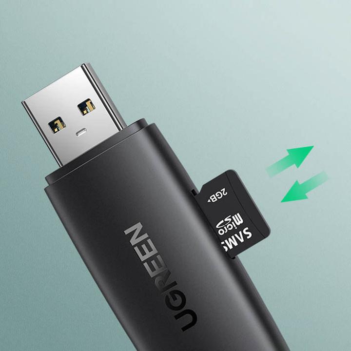 Produktbild Ugreen CM304 USB + USB-C Adapter Card Reader SD + microSD (black) (USB-C)