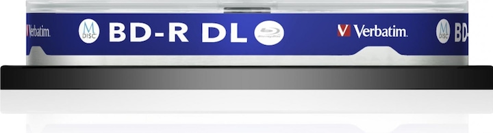 Actual product image Verbatim 1x10 M-Disc BD-R BluRay 50GB 6x Speed Cakebox printable (10 x)