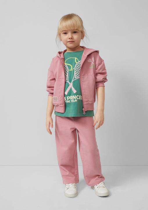Produktbild s.Oliver Sweatshirt Jacke Oversized Kapuzen-Sweatjacke mit Front- und Rückenprint (98)