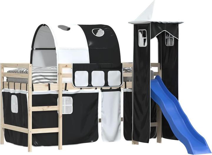 Image du produit vidaXL Rideaux pour lit mezzanine avec tunnel et tour Blanc et