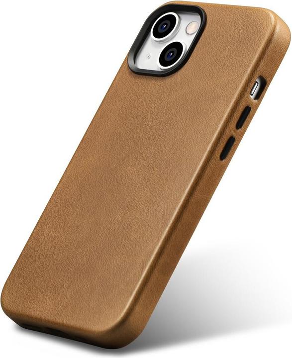 Produktbild iCarer Oil Wax Premium Leather Case iPhone 14 Plus Magnetic Leather Case with MagSafe Brown (WMI1422 (Apple iPhone 14 Plus)