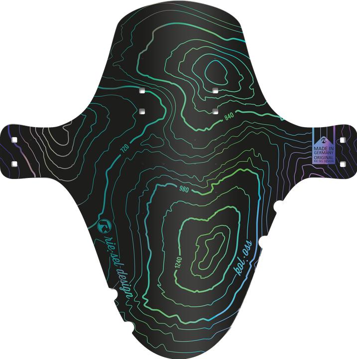 riesel design Splash guard Col:oss contour lines with packaging/cable ties (Mudguard down tube)