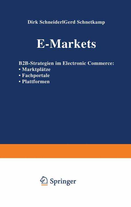 Produktbild E-Markets (Deutsch, Dirk Schneider, Gerd Schnetkamp, 2012)
