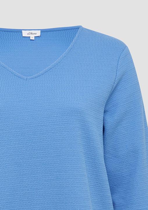 Immagine prodotto S.Oliver Sweatshirt Strukturiertes Jersey-Sweatshirt mit V-Ausschnitt und 3/4-Ärmeln (46)