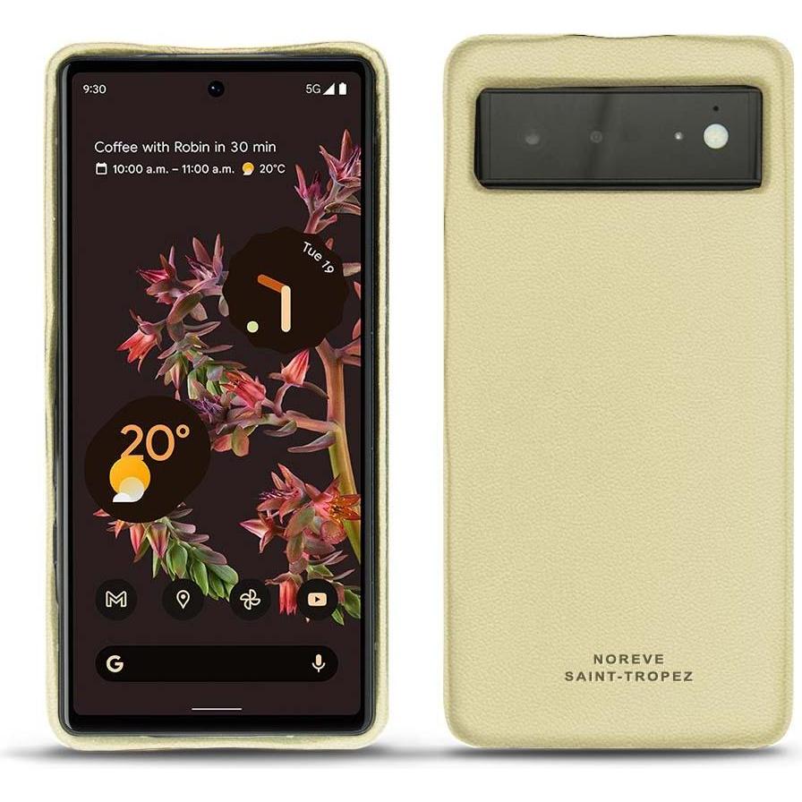 Noreve Lederschutzhülle (Google Pixel 6), Smartphone Hülle, Beige
