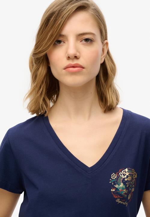 Actual product image Superdry Suika Metallic Relaxed Vee Tee (XS)