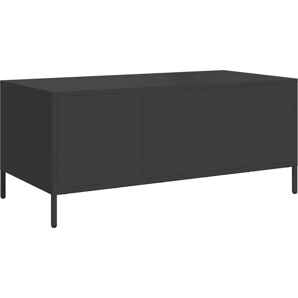 VidaXL, Couchtisch + Beistelltisch, Couchtisch Schwarz 101,5x50x43,5 cm Kaltgewalzter Stahl