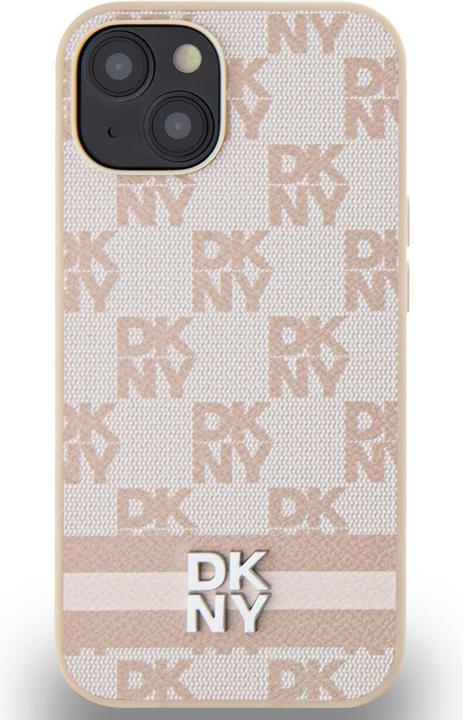 Image du produit DKNY PU Leather Checkered Pattern and Stripe Case pour iPhone 13 Rose (Apple iPhone 13)