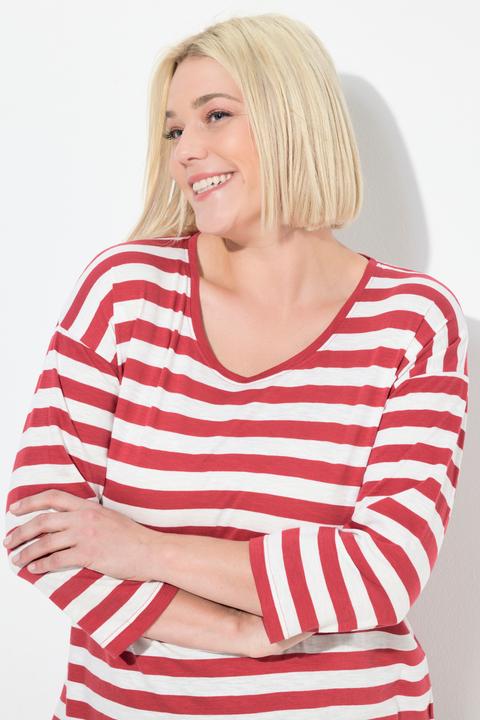 Produktbild Ulla Popken Shirt, Ringel, Oversized, Rundhals, Langarm (62)