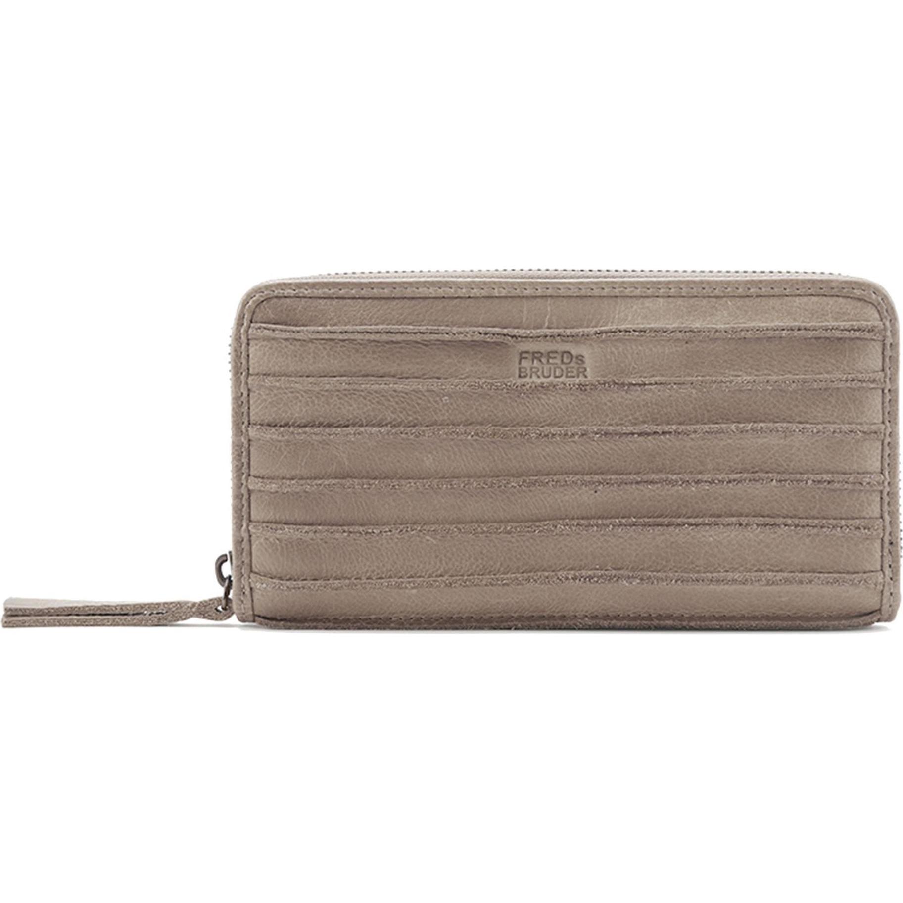 FredsBruder, Damen, Portemonnaie, Riffel Geldbörse Leder 19 cm, Grau