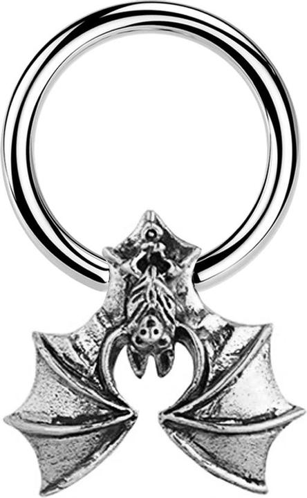 Produktbild Star Piercing Closure Ring silber Fledermaus silber (Chirurgenstahl 316L, Messing)