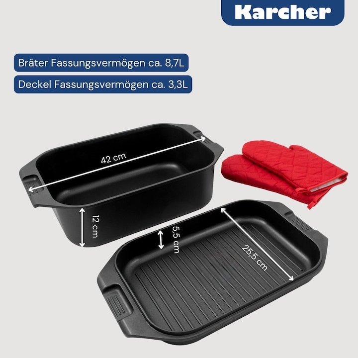 Immagine prodotto Karcher Tostapane 2 in 1 nero a induzione (Pirofila + casseruola, Alluminio pressofuso)