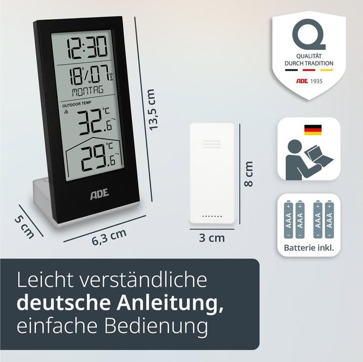 Produktbild ADE Wetterstation mit Funk Aussensensor