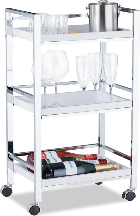 Actual product image Relaxdays Serving Trolley with 3 Removable Trays