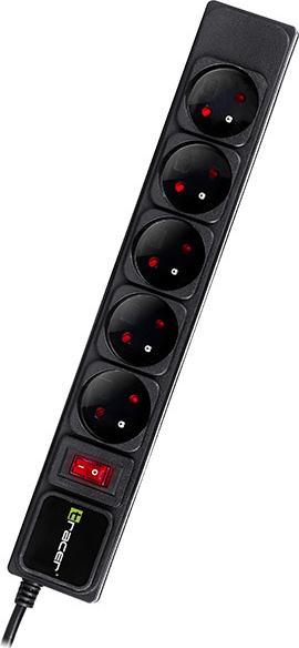 Tracer PowerGear 3.0 m Black 5 sockets (5x, CEE 7/16, 3 m)