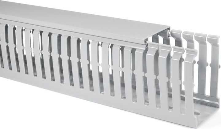 Immagine prodotto HellermannTyton Canalina per cablaggio a fessura HF HELADUCT, 25 x 25mm, 2m, ABS/policarbonato (PC), grigio (200 cm)