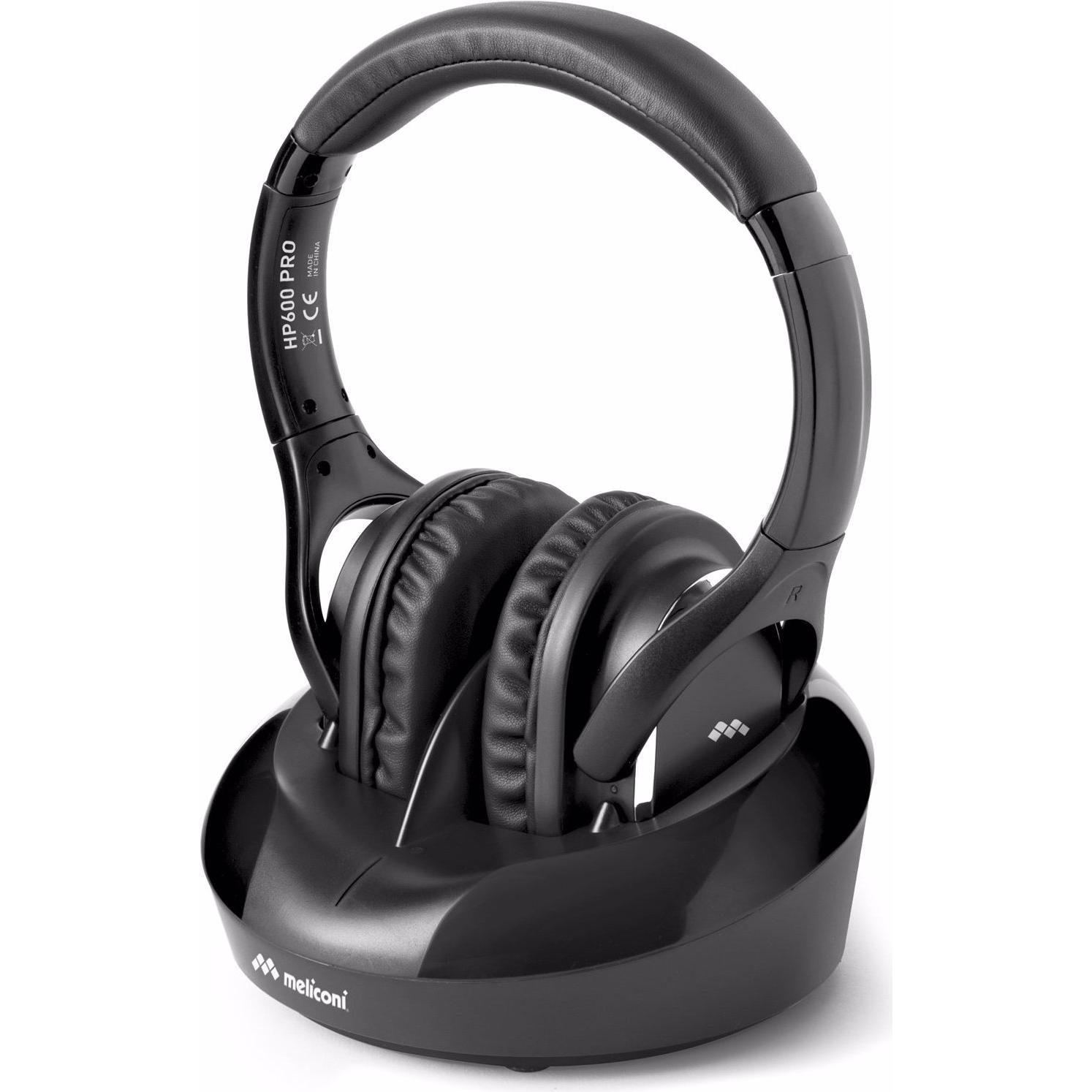 Meliconi HP600 PRO TV Stereo (ANC, 8 h, Kabellos), Kopfhörer, Schwarz