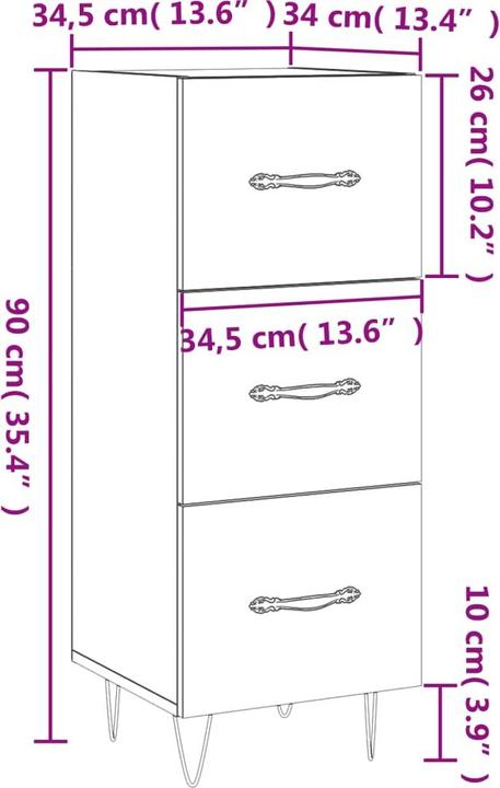 Produktbild vidaXL Sideboard (34.50 x 34 x 90 cm)